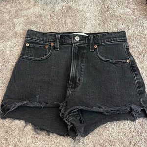 Abercrombie black denim shorts